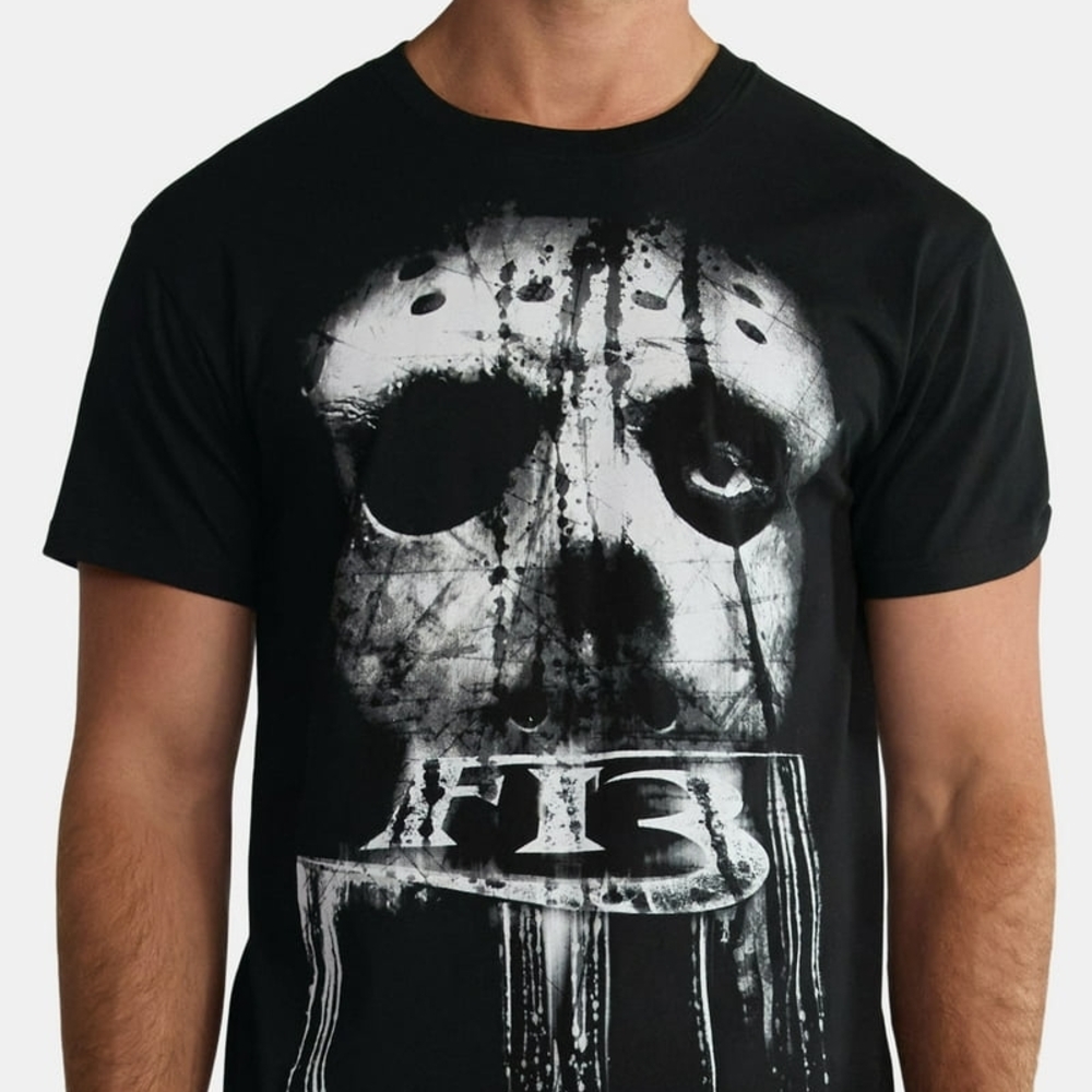 Men's Black Graphic Tee with Skull Design